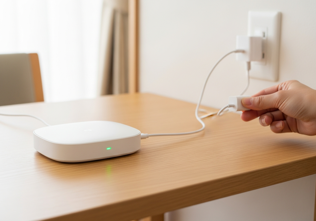 ハブ(通信ユニット)の電源を入れる